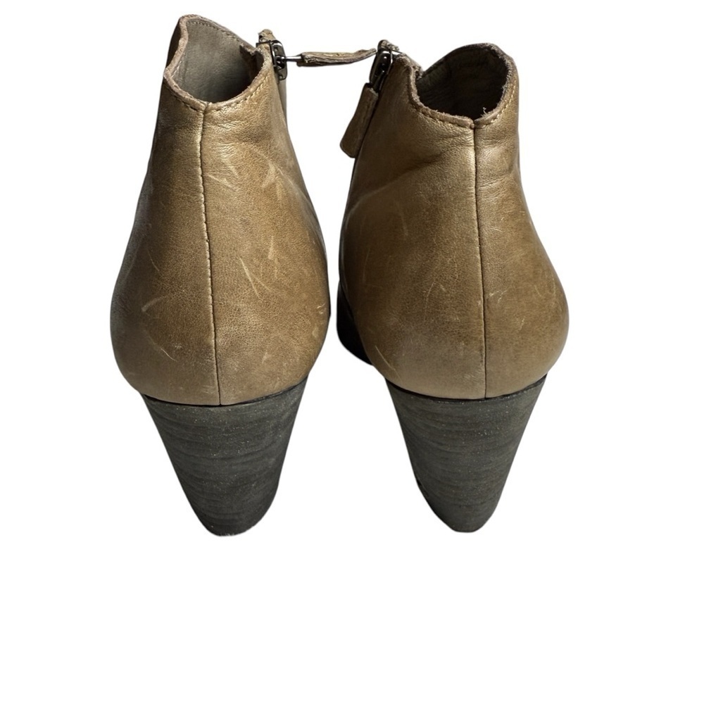 EILEEN FISHER Ankle Boot Womens 11 Tan Leather Side Zip 3” Heel MSRP: $228 READ - Picture 4 of 11